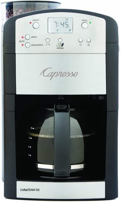 Capresso 465 coffeeteam ts 10-cup digital coffeemaker with conical burr grinder and thermal carafe