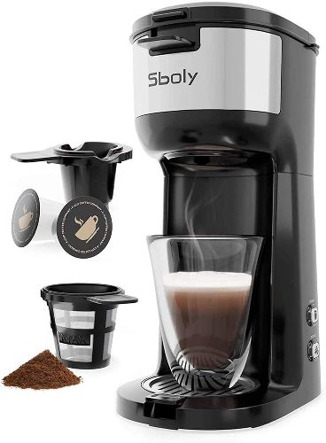 Sboly Single Serve Coffee Maker Brewer for K-Cup Pod & Ground Coffee