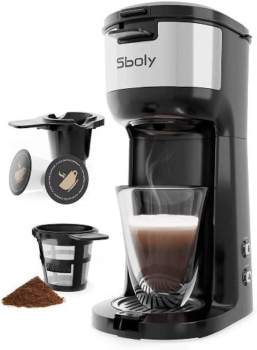 Sboly single serve coffee maker brewer for k-cup pod & ground coffee